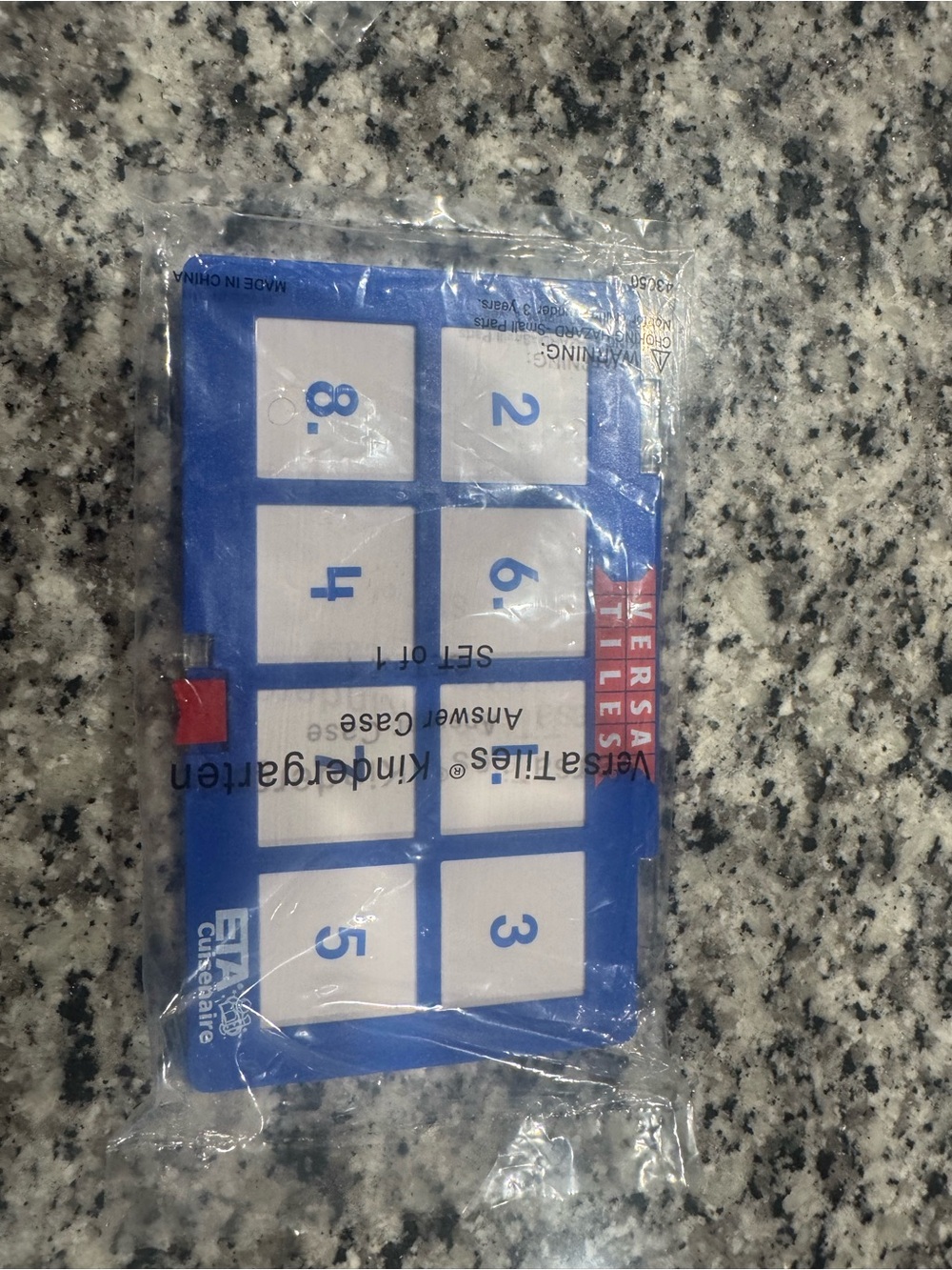 Blue Numbered Kids Puzzle Board / Answer Case